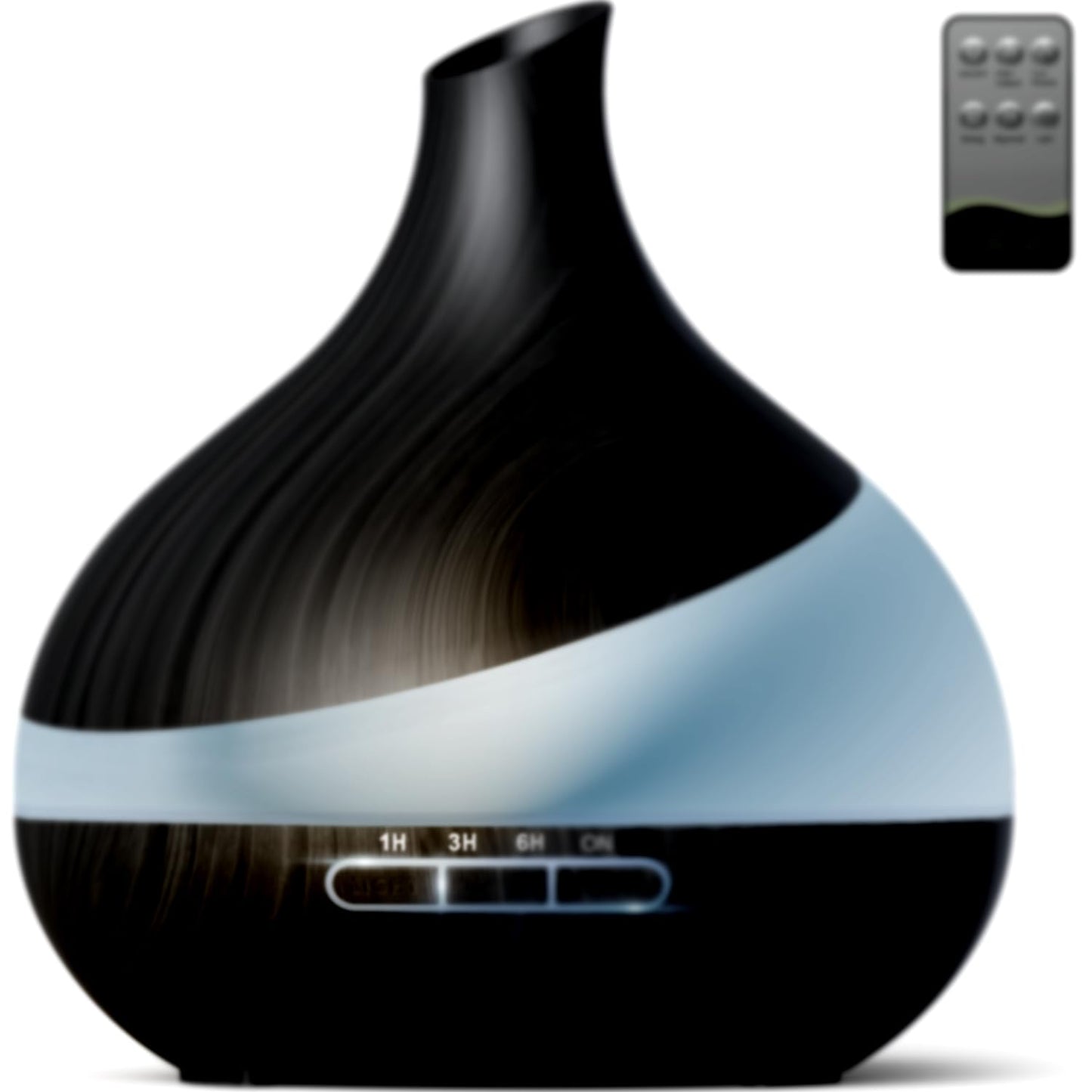 500ML Essential Oil Diffuser: Aroma Diffuser with Remote Control for Hotel Spa Yoga Room - Humidifier with 14 Colors LED Night Light for Bedroom Home Relaxation (Ink Black)