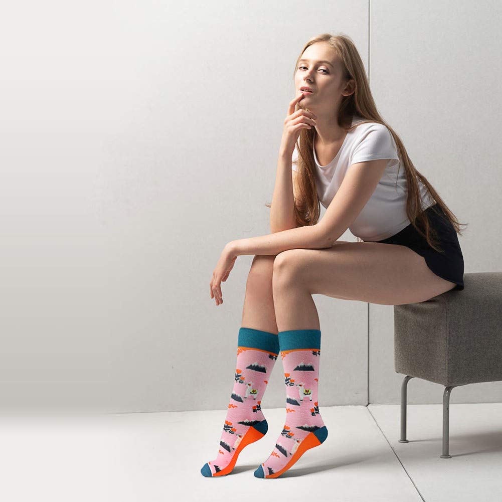 Funny Socks Women Fun Colorful Novelty Crazy Floral Patterned Sock Crew, Premium Cotton, Size 6-11, 12 Pairs US031205