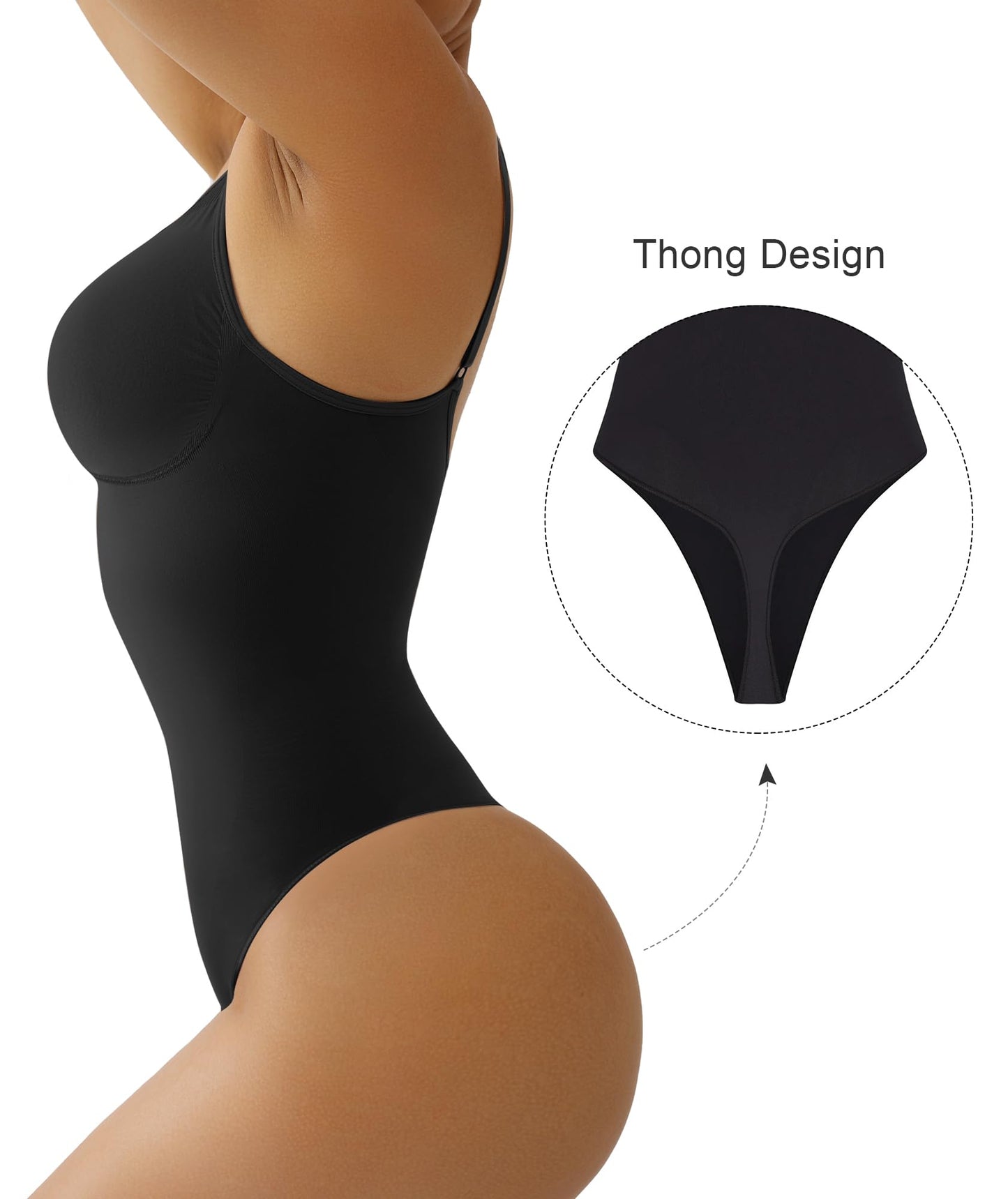 Women's Shapewear Bodysuit Tummy Control Body Shaper Seamless Sculpting Snatched Waist Body Suit,SZ5218-2-Black-L/XL