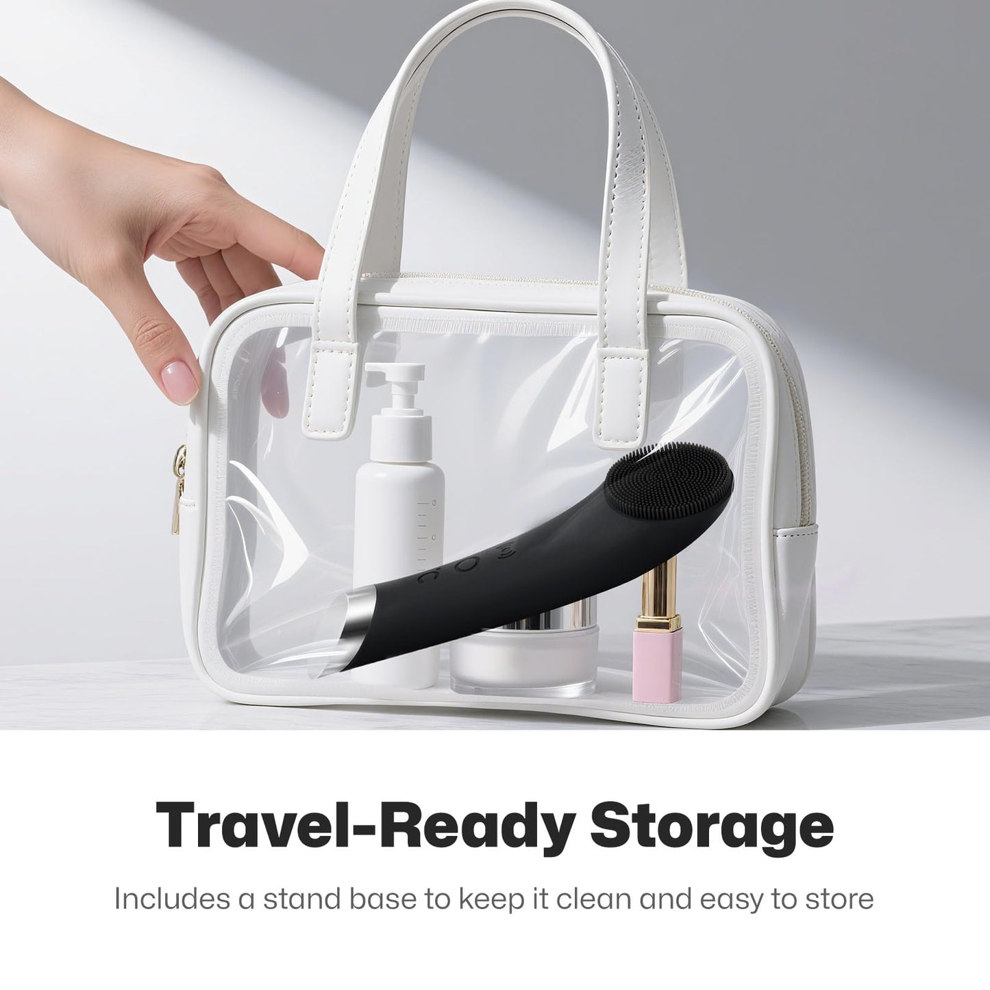 Silicone Face Scrubber, Rechargeable Facial Cleansing Brush with Heat Massage End, Vibrating Exfoliator Scrubber for Deep Cleaning, Waterproof Face Brush for Women and Men