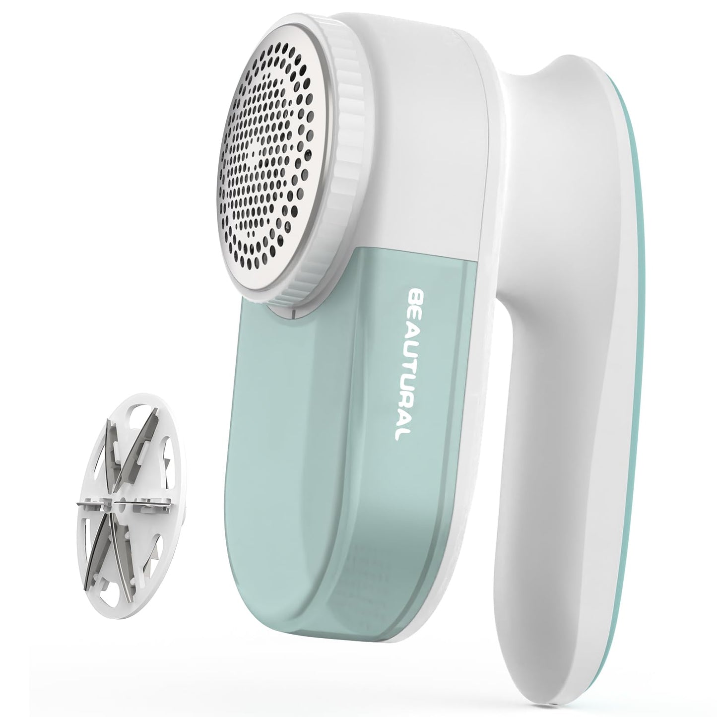 Fabric Shaver and Lint Remover, Sweater Defuzzer with 2-Speeds, 2 Replaceable Stainless Steel Blades, Battery Operated, Remove Clothes Fuzz, Lint Balls, Pills, Bobbles Gray