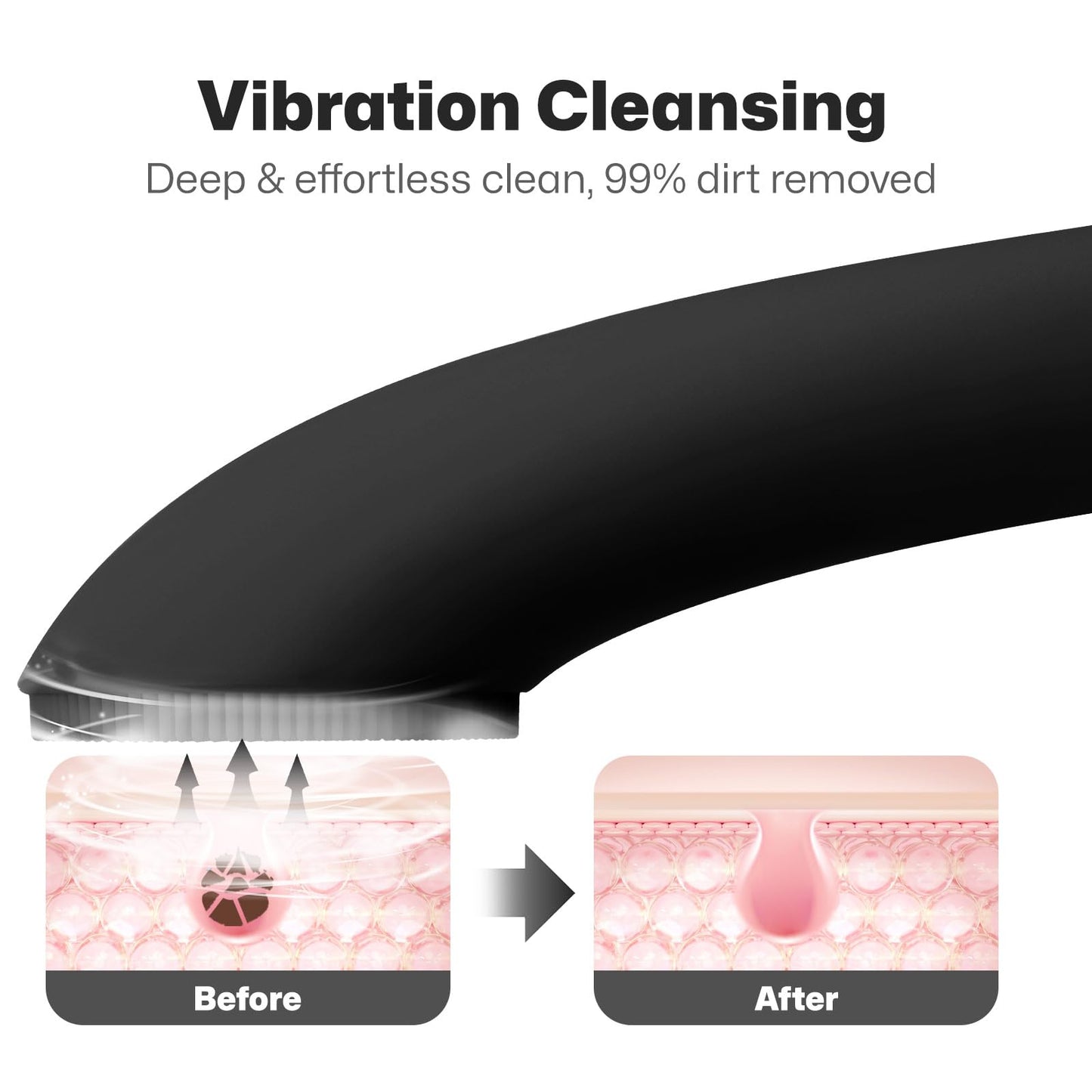 Silicone Face Scrubber, Rechargeable Facial Cleansing Brush with Heat Massage End, Vibrating Exfoliator Scrubber for Deep Cleaning, Waterproof Face Brush for Women and Men