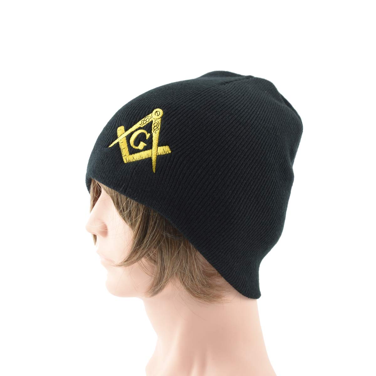 Black Masonic Winter Beanie Warm Knit Free Mason Hat Ski Cap Freemason Gift