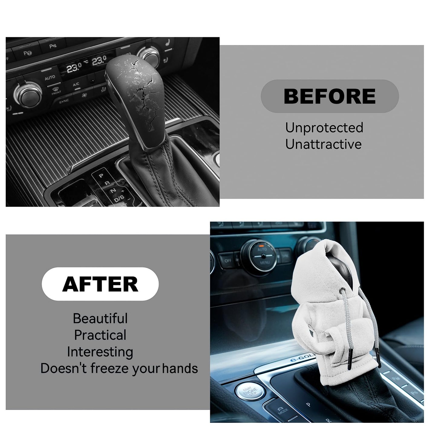 Gear Shift Hoodie Cover, Universal Car Shift Knob Hoodie, Mini Hoodie for Car Shifter, Automotive Interior Cute Gadgets Car Accessories and Decorations