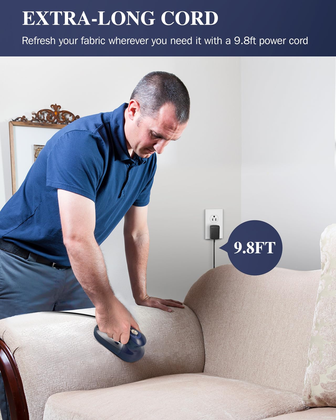 Fabric Shaver and Lint Remover, Sweater Defuzzer with 2-Speeds, 2 Replaceable Stainless Steel Blades, Battery Operated, Remove Clothes Fuzz, Lint Balls, Pills, Bobbles Gray