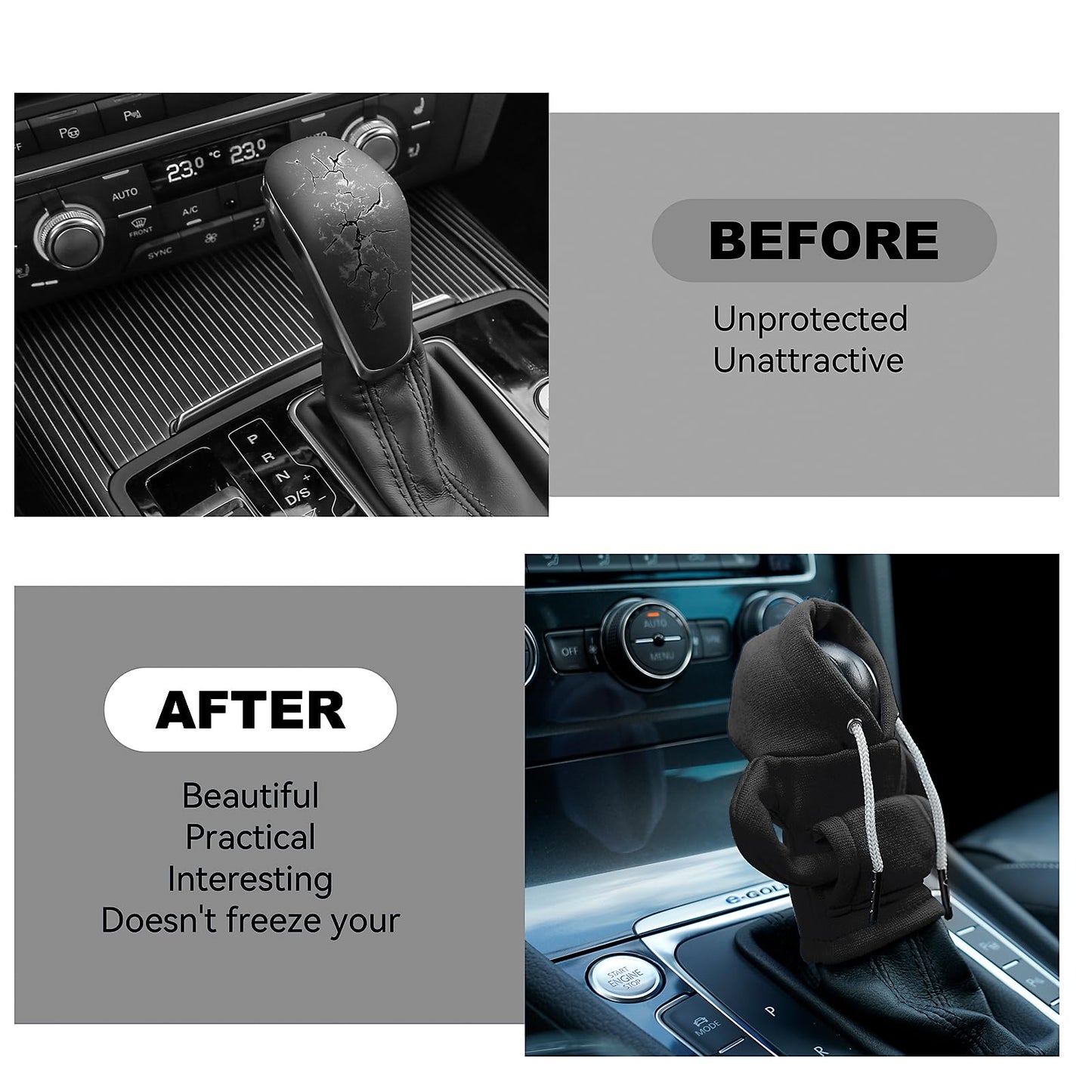 Gear Shift Hoodie Cover, Universal Car Shift Knob Hoodie, Mini Hoodie for Car Shifter, Automotive Interior Cute Gadgets Car Accessories and Decorations