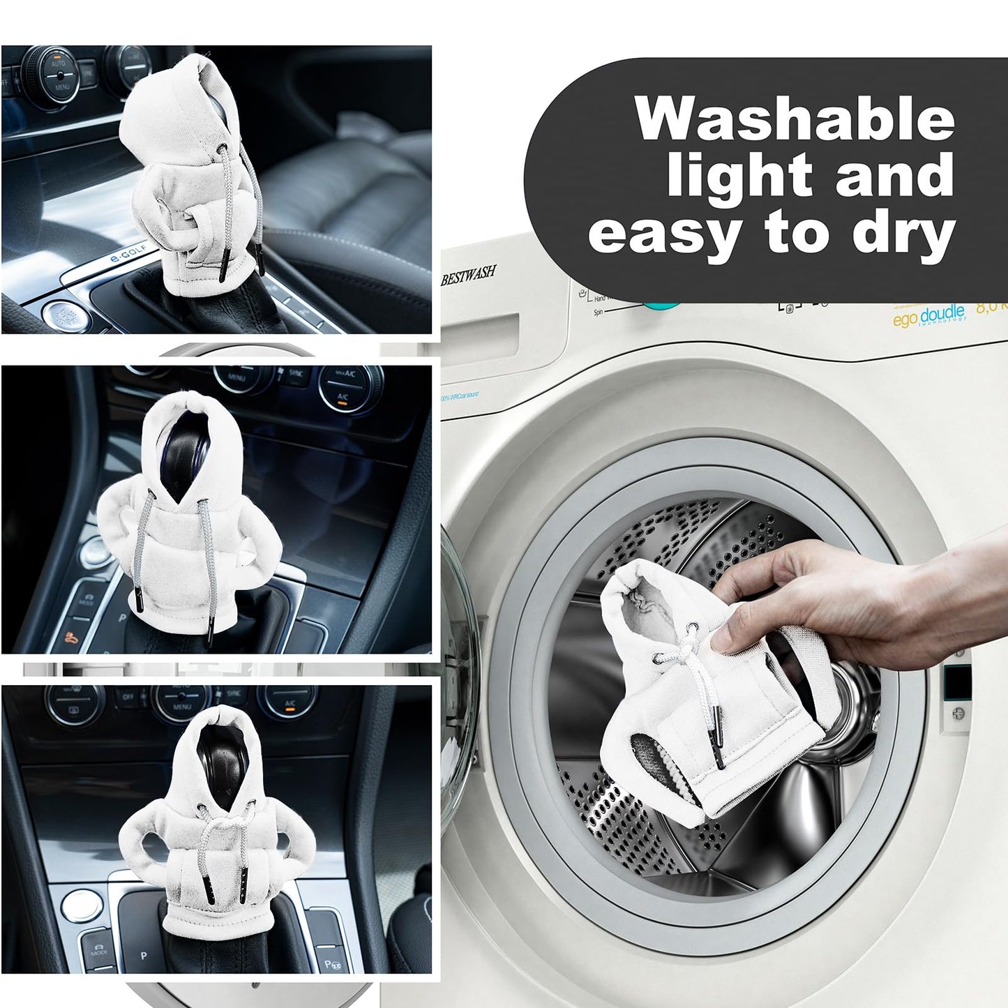 Gear Shift Hoodie Cover, Universal Car Shift Knob Hoodie, Mini Hoodie for Car Shifter, Automotive Interior Cute Gadgets Car Accessories and Decorations