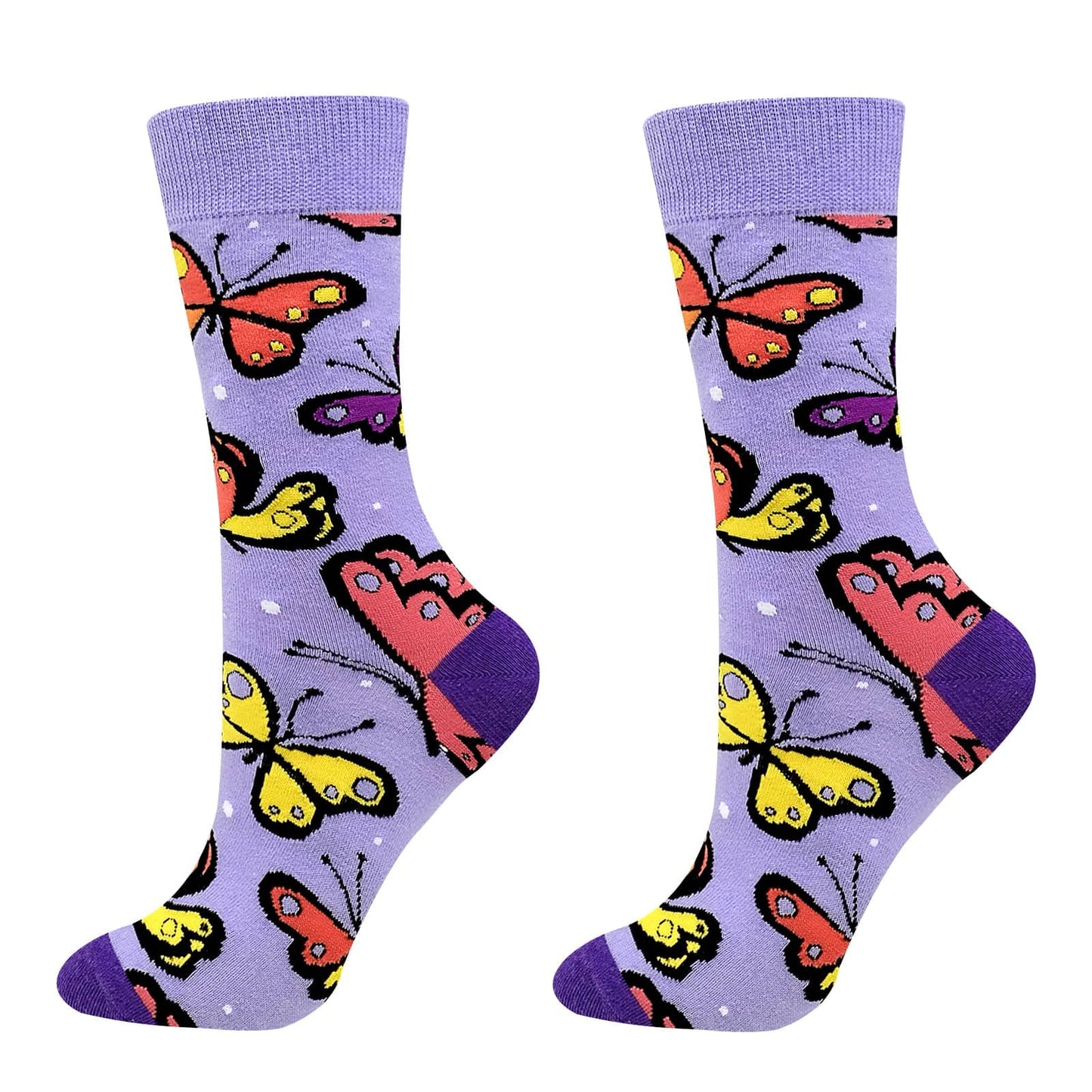 Funny Socks Women Fun Colorful Novelty Crazy Floral Patterned Sock Crew, Premium Cotton, Size 6-11, 12 Pairs US031205