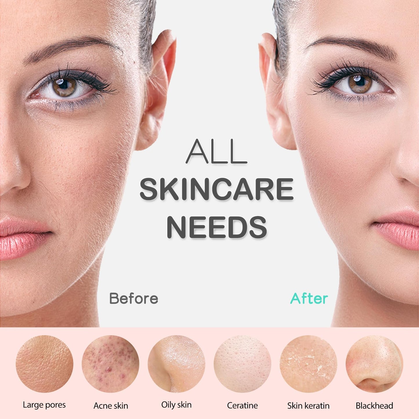 Silicone Face Scrubber, Rechargeable Facial Cleansing Brush with Heat Massage End, Vibrating Exfoliator Scrubber for Deep Cleaning, Waterproof Face Brush for Women and Men