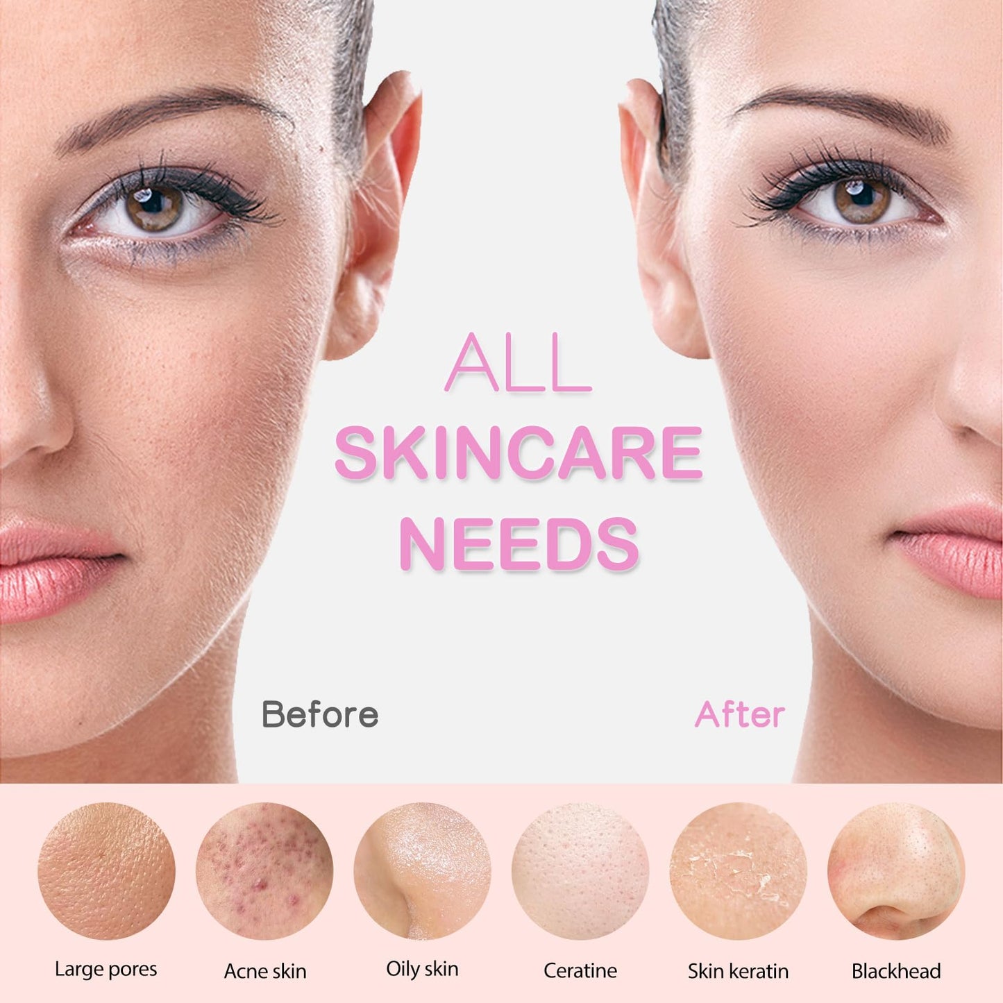 Silicone Face Scrubber, Rechargeable Facial Cleansing Brush with Heat Massage End, Vibrating Exfoliator Scrubber for Deep Cleaning, Waterproof Face Brush for Women and Men