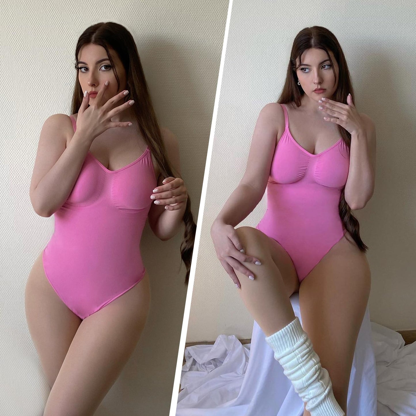 Women's Shapewear Bodysuit Tummy Control Body Shaper Seamless Sculpting Snatched Waist Body Suit,SZ5218-2-Black-L/XL