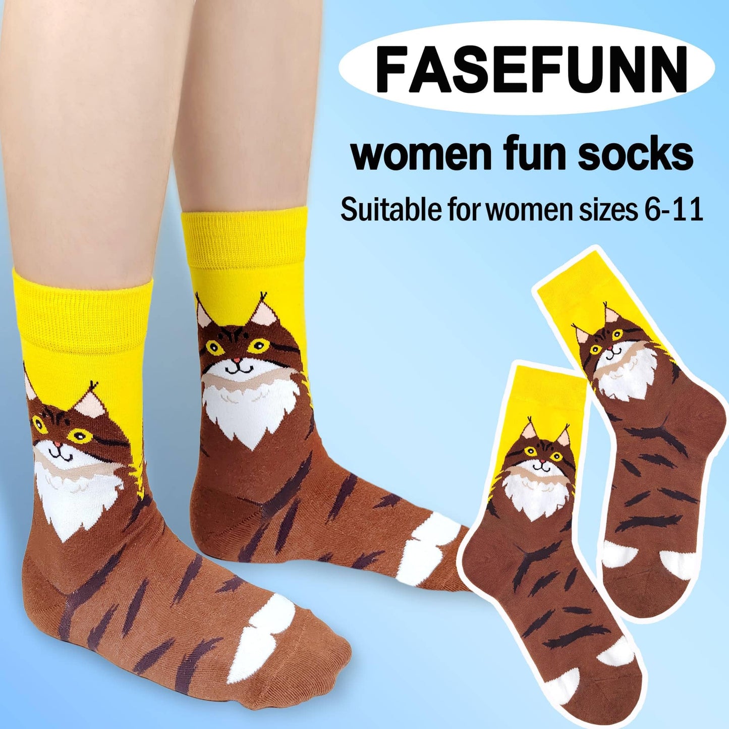 Funny Socks Women Fun Colorful Novelty Crazy Floral Patterned Sock Crew, Premium Cotton, Size 6-11, 12 Pairs US031205