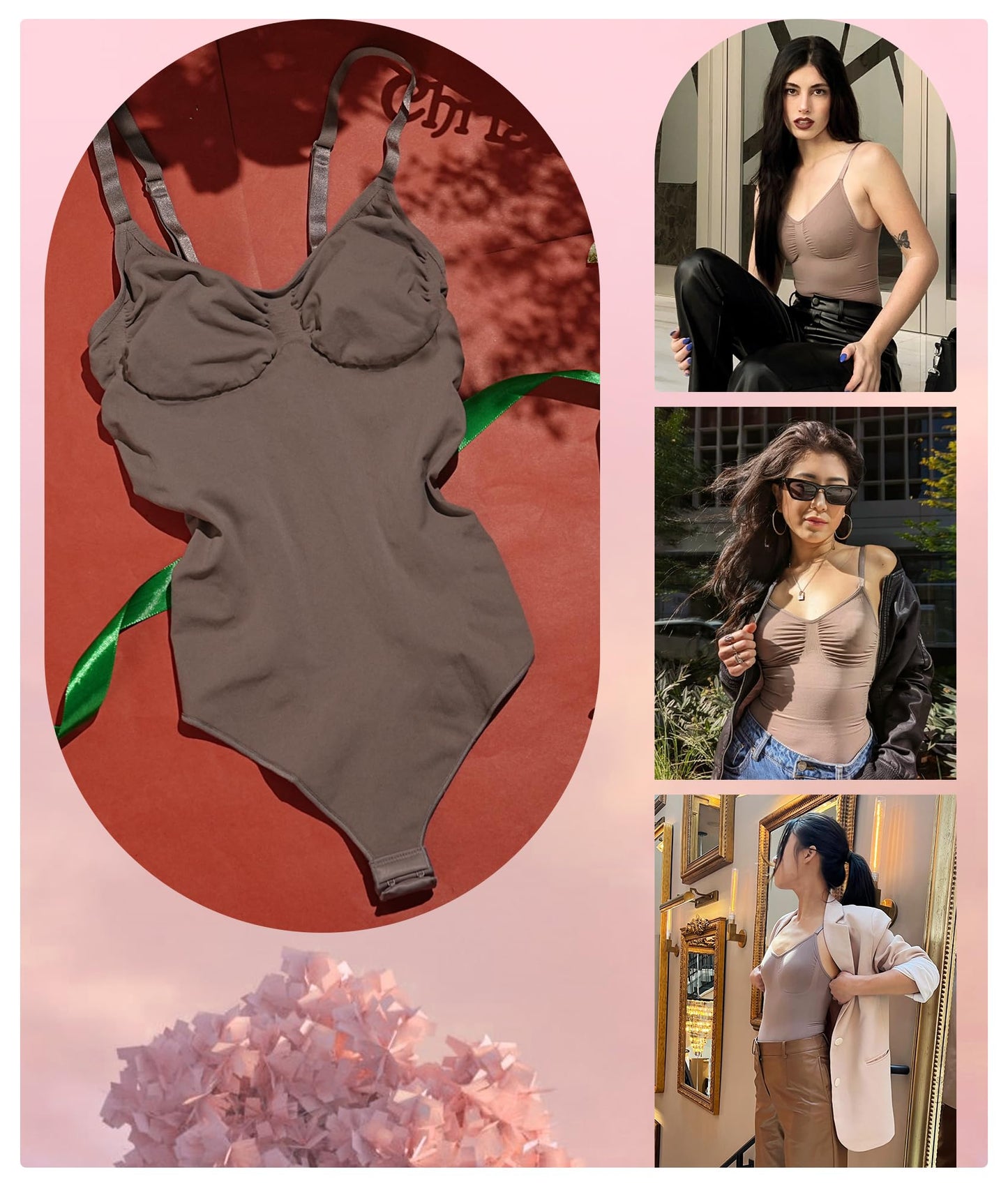 Women's Shapewear Bodysuit Tummy Control Body Shaper Seamless Sculpting Snatched Waist Body Suit,SZ5218-2-Black-L/XL