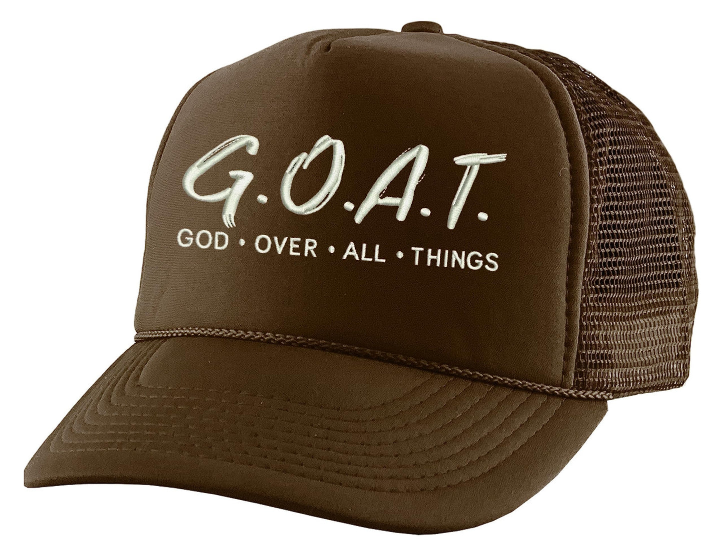 Trucker Hat God Over All Things Snapback Christian Mesh Cap (Black)