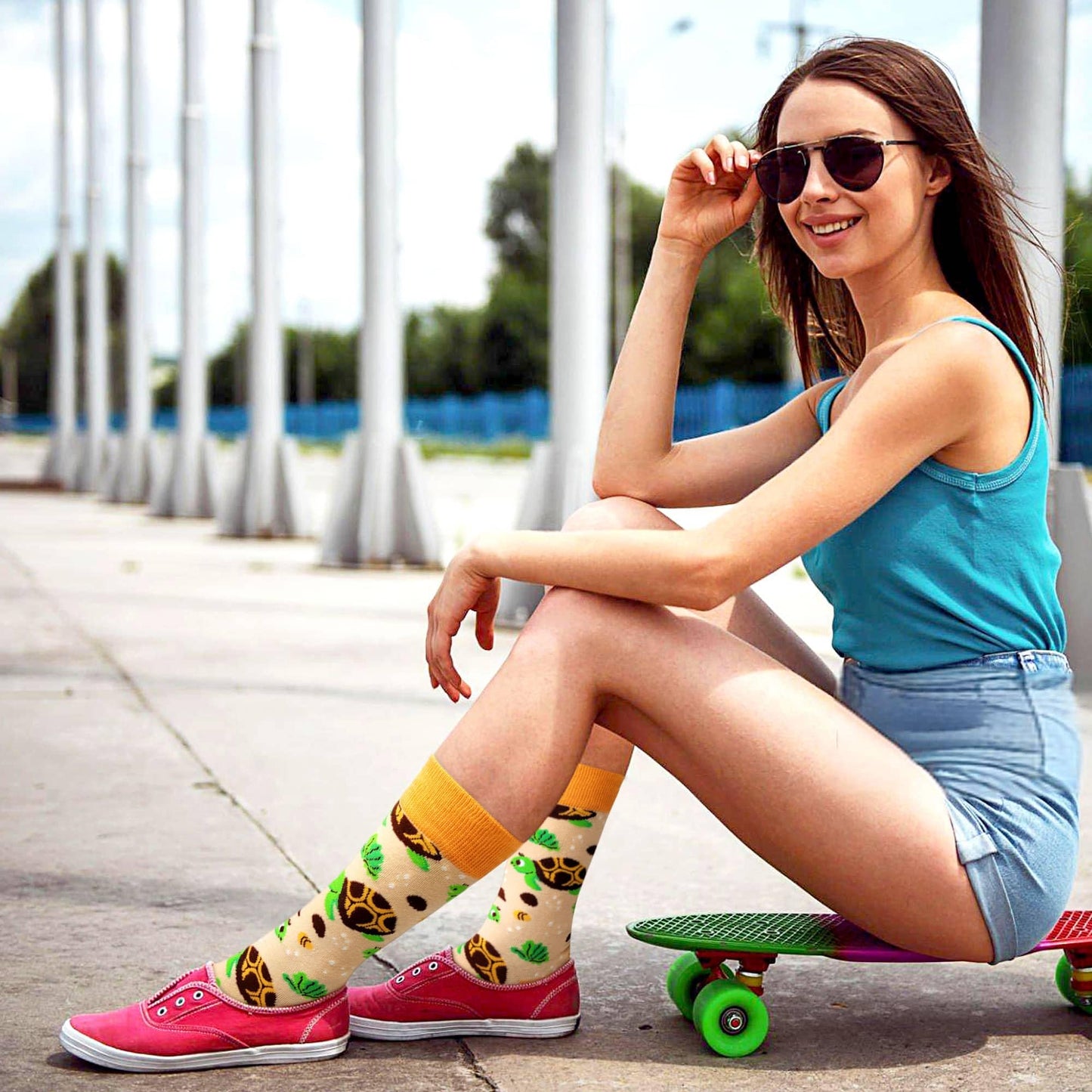 Funny Socks Women Fun Colorful Novelty Crazy Floral Patterned Sock Crew, Premium Cotton, Size 6-11, 12 Pairs US031205