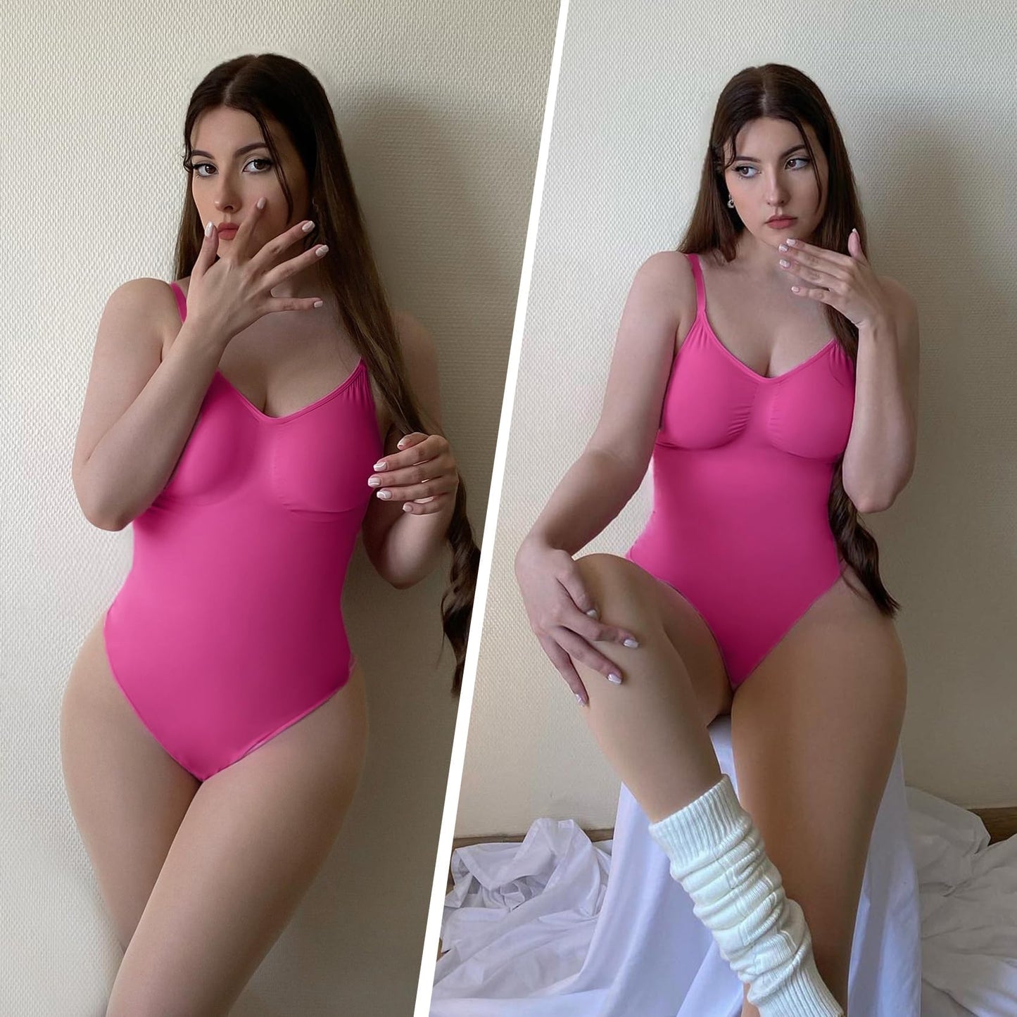 Women's Shapewear Bodysuit Tummy Control Body Shaper Seamless Sculpting Snatched Waist Body Suit,SZ5218-2-Black-L/XL