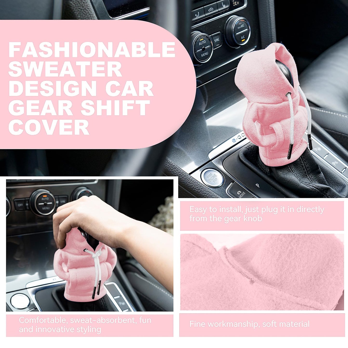 Gear Shift Hoodie Cover, Universal Car Shift Knob Hoodie, Mini Hoodie for Car Shifter, Automotive Interior Cute Gadgets Car Accessories and Decorations