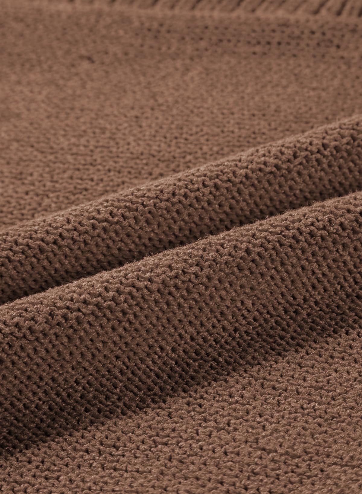 Womens Long Sleeve Knit Sweater Casual Solid Color Crew Neck Fall Sweaters for Women Trendy 2025 Outfits Chocolate Brown Fall Clothes Clothing Winter Oversized Pullover Top Jumper Medium