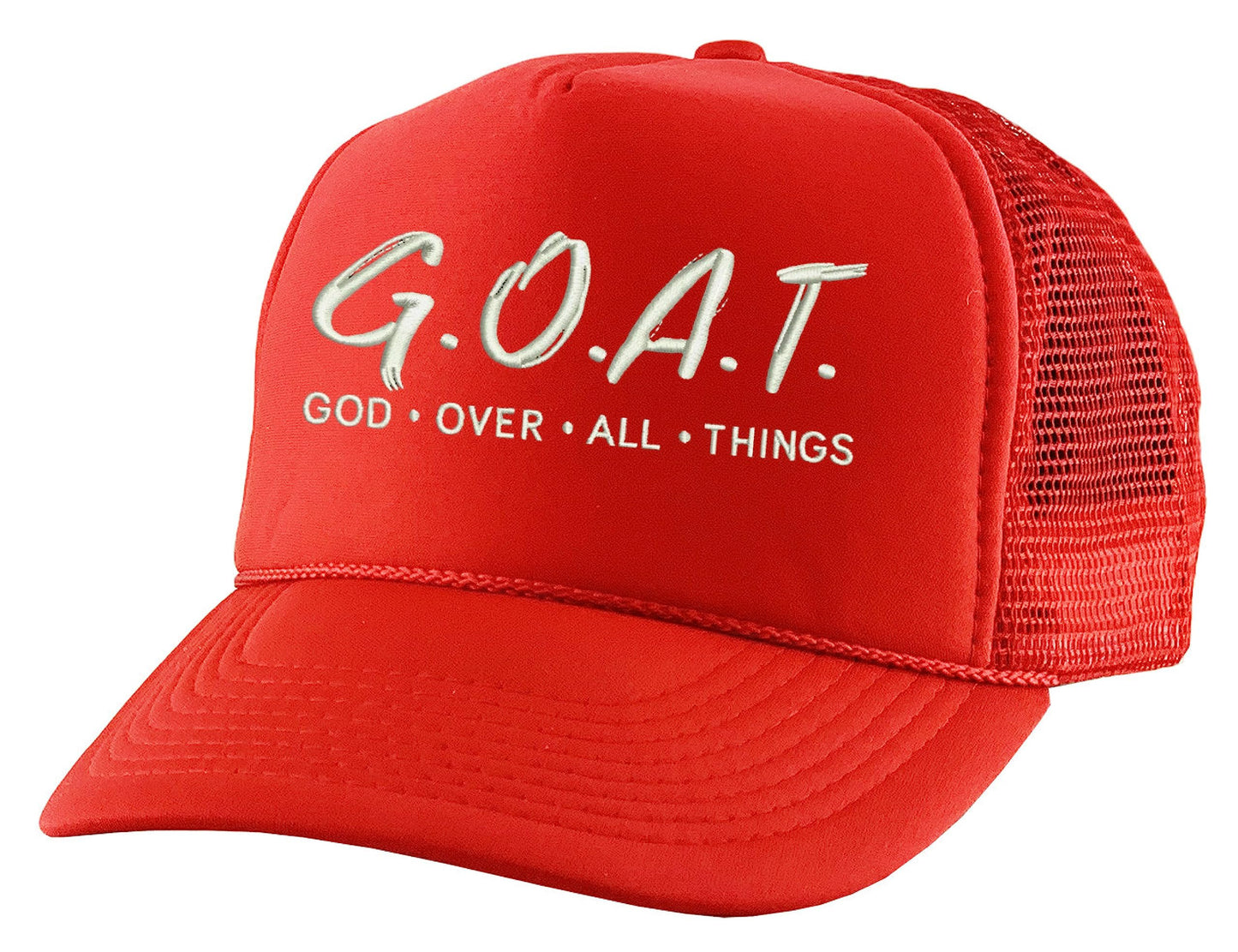 Trucker Hat God Over All Things Snapback Christian Mesh Cap (Black)