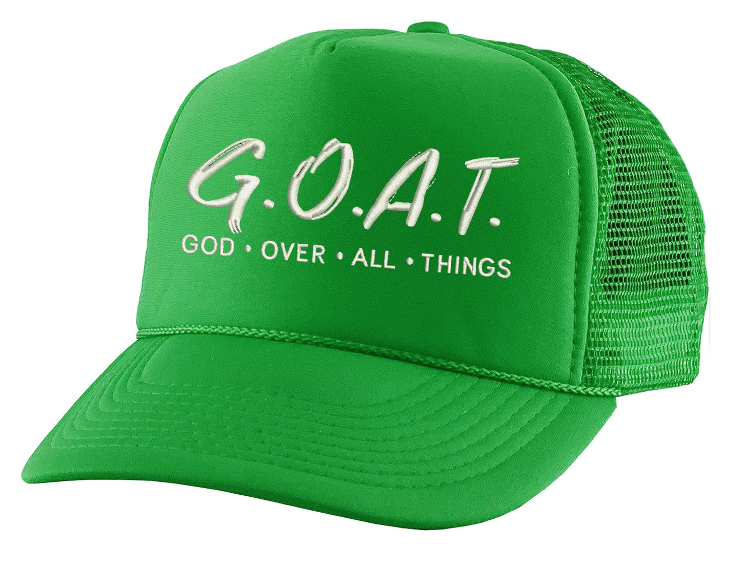 Trucker Hat God Over All Things Snapback Christian Mesh Cap (Black)