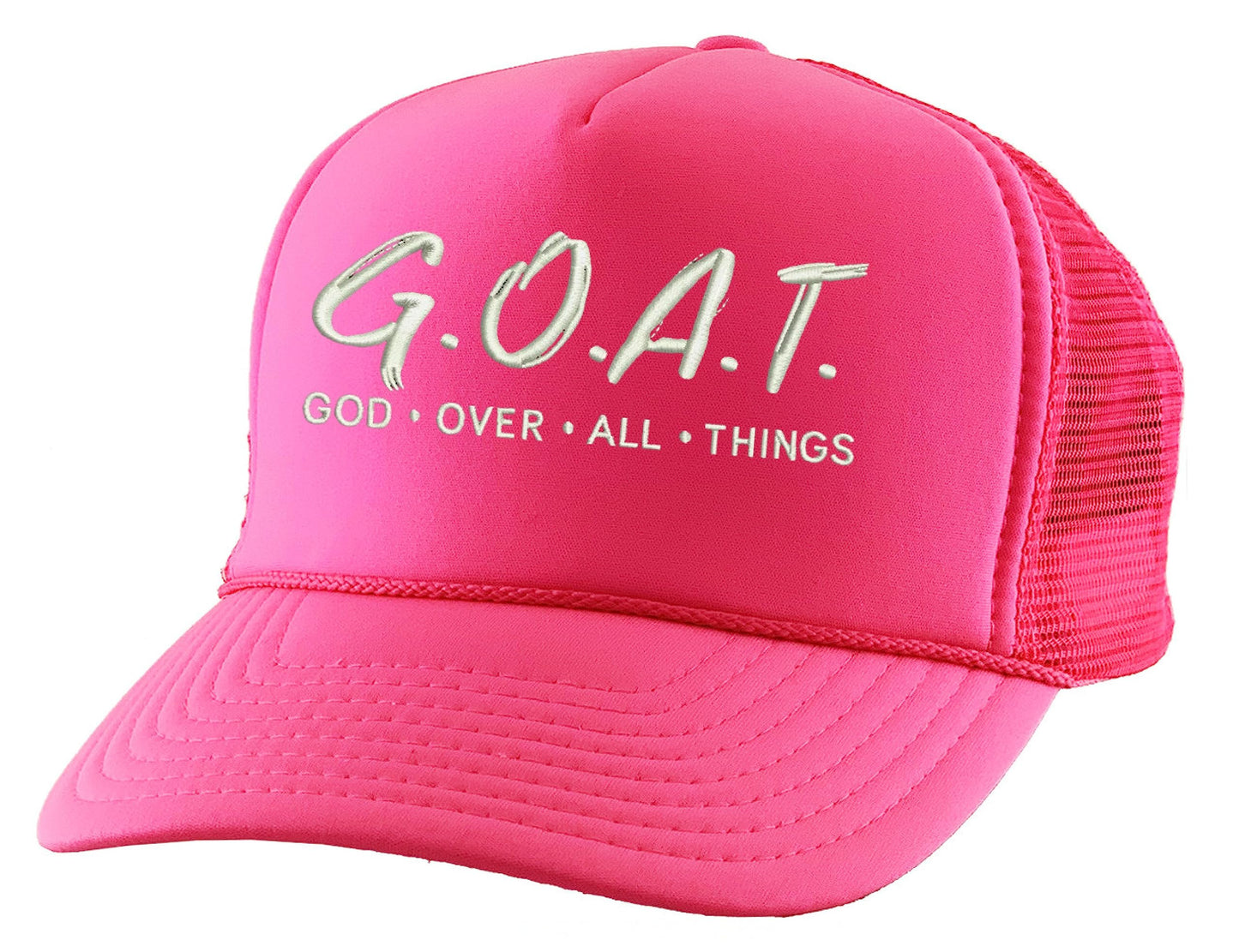 Trucker Hat God Over All Things Snapback Christian Mesh Cap (Black)