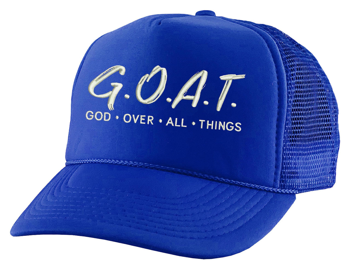 Trucker Hat God Over All Things Snapback Christian Mesh Cap (Black)