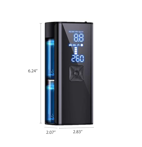 Tire Inflator Portable Air Compressor, 2X Faster Inflation Portable Air Pump with Digital Pressure Gauge & LED Light, 150PSI Tire Pump for Car, Motorcycle, Bicycle, Ball and More