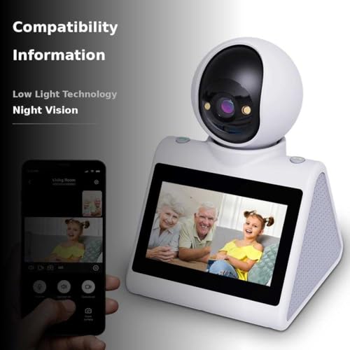 Indoor Home Security Camera,Pet Dog Camera,Two Way Video Camera with 4.3inch Big Screen,Nanny cam, Monitor for Baby/Elder/Nanny/Dog/pet with Phone App Dome Camera(Button Calling Version)