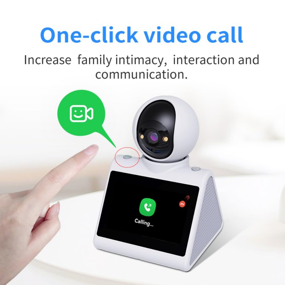 Indoor Home Security Camera,Pet Dog Camera,Two Way Video Camera with 4.3inch Big Screen,Nanny cam, Monitor for Baby/Elder/Nanny/Dog/pet with Phone App Dome Camera(Button Calling Version)