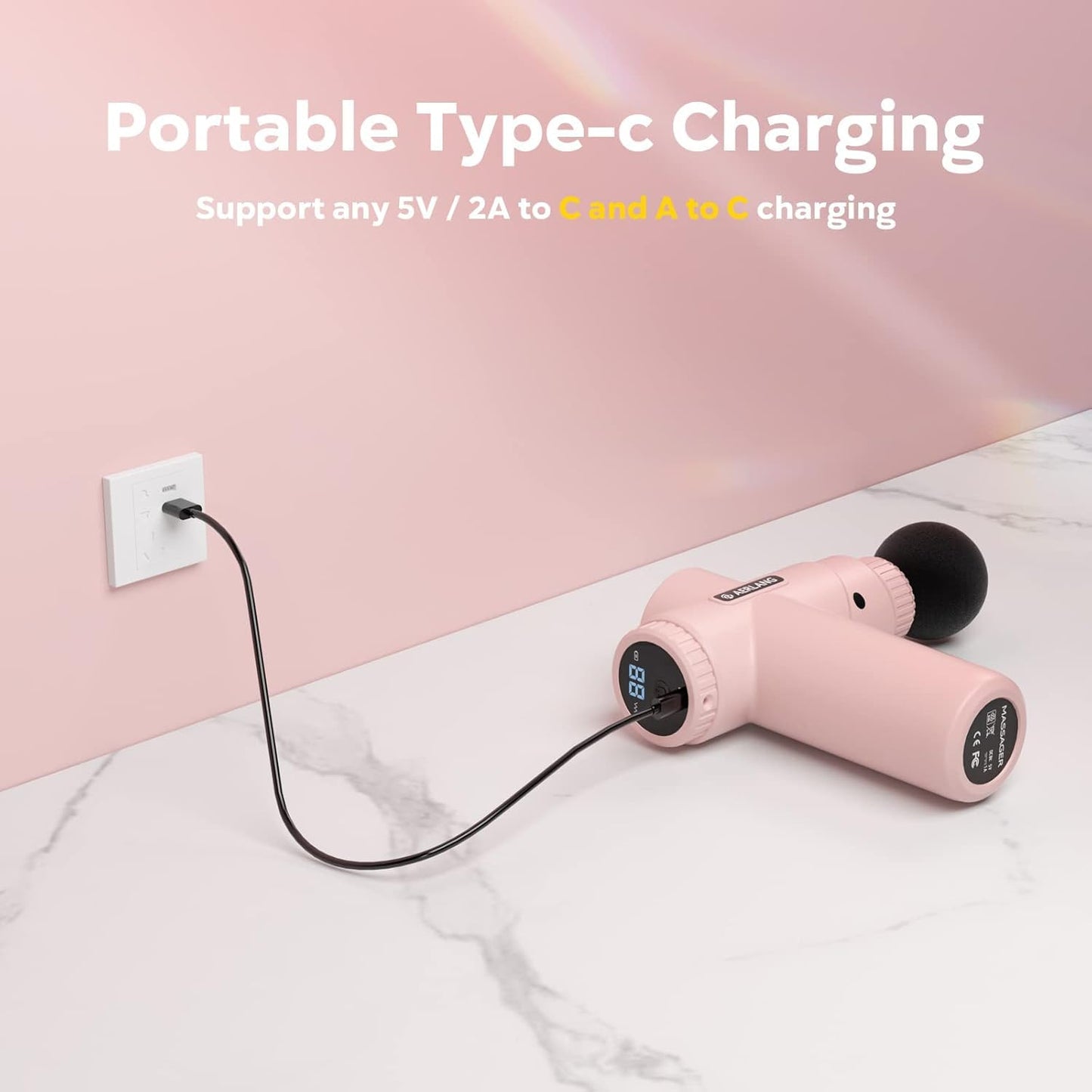 Mini Massage Gun-Pink，Muscle Deep Tissue Massager Gun, Handheld Percussion Massager, Portable Quiet Massage Gun with Carry Case for Home Office Gym Motehr Day Gifts for Women Men Her