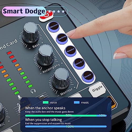 Podcast Equipment Bundle, BM-800 Recording Studio Package with Voice Changer, Live Sound Card - Audio Interface for Laptop Computer Vlog Living Broadcast Live Streaming YouTube TikTok (AM100-V8)