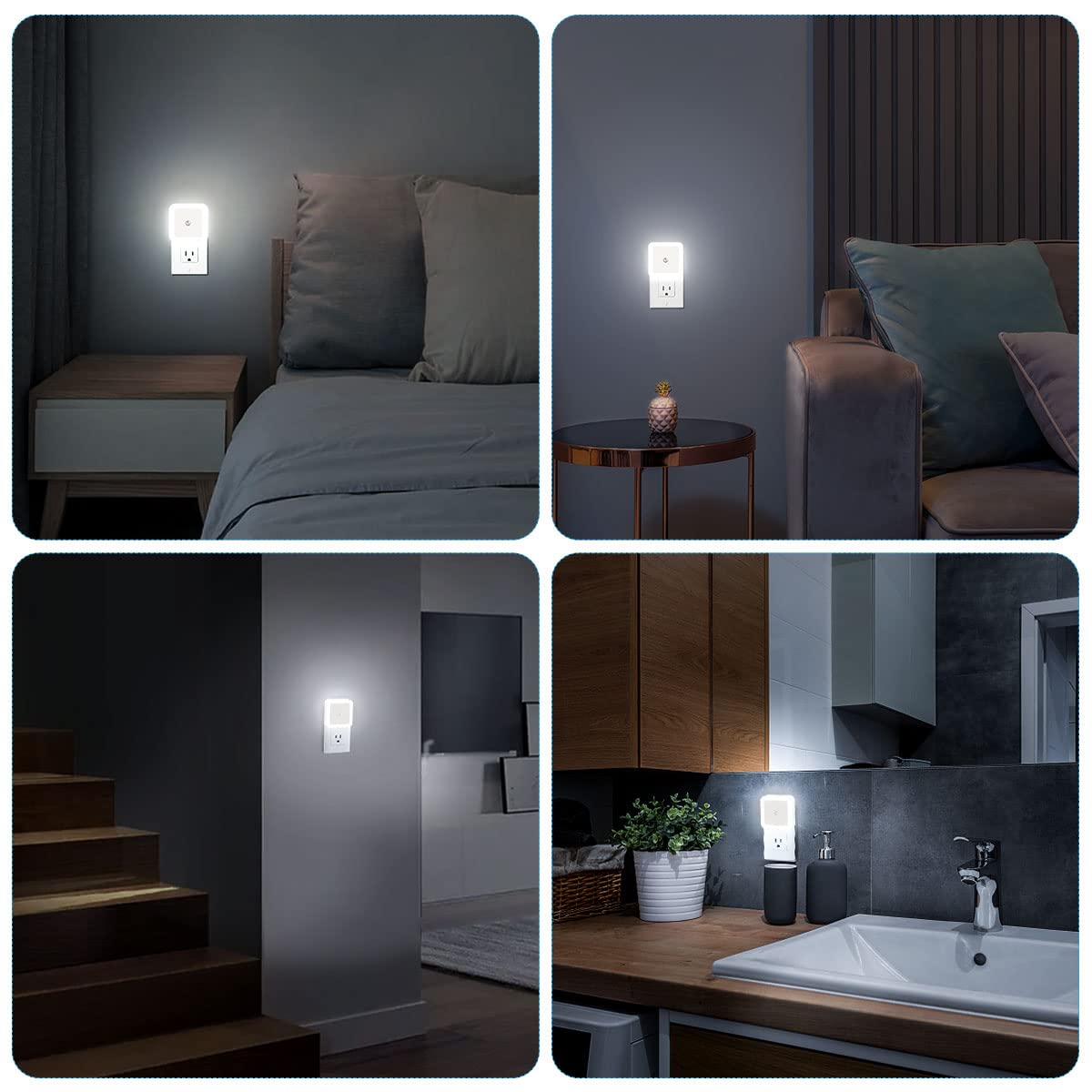 Night Light, Night Lights Plug into Wall 8-Pack, Plug in Night Light, Dusk to Dawn Nightlight Led Night Lights for Bedroom, Bathroom, Hallway Warm White