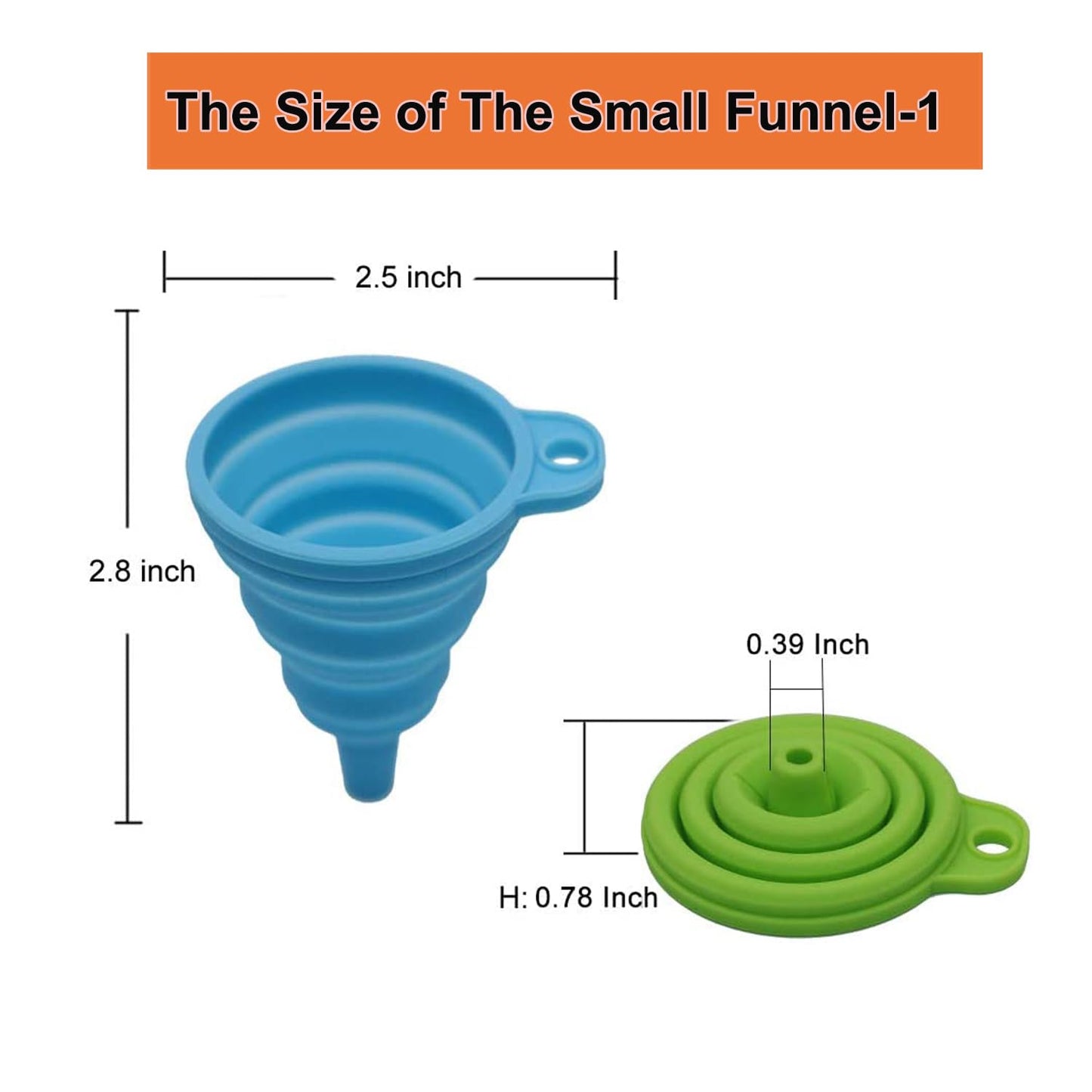 Kitchen Funnel Set 4 Pack, Small and Large, Kitchen Gadgets Accessories Foldable Silicone Collapsible Funnels for Filling Water Bottle Liquid Transfer Food Grade