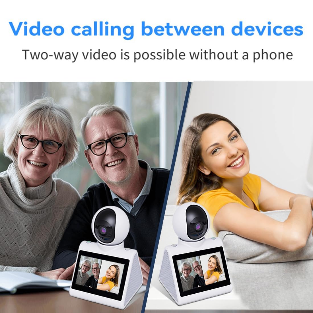 Indoor Home Security Camera,Pet Dog Camera,Two Way Video Camera with 4.3inch Big Screen,Nanny cam, Monitor for Baby/Elder/Nanny/Dog/pet with Phone App Dome Camera(Button Calling Version)