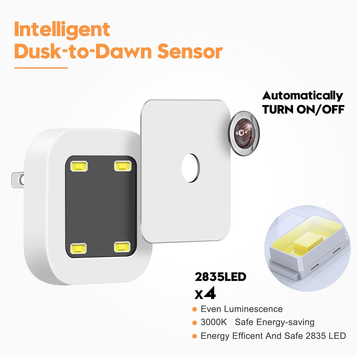 Night Light, Night Lights Plug into Wall 8-Pack, Plug in Night Light, Dusk to Dawn Nightlight Led Night Lights for Bedroom, Bathroom, Hallway Warm White