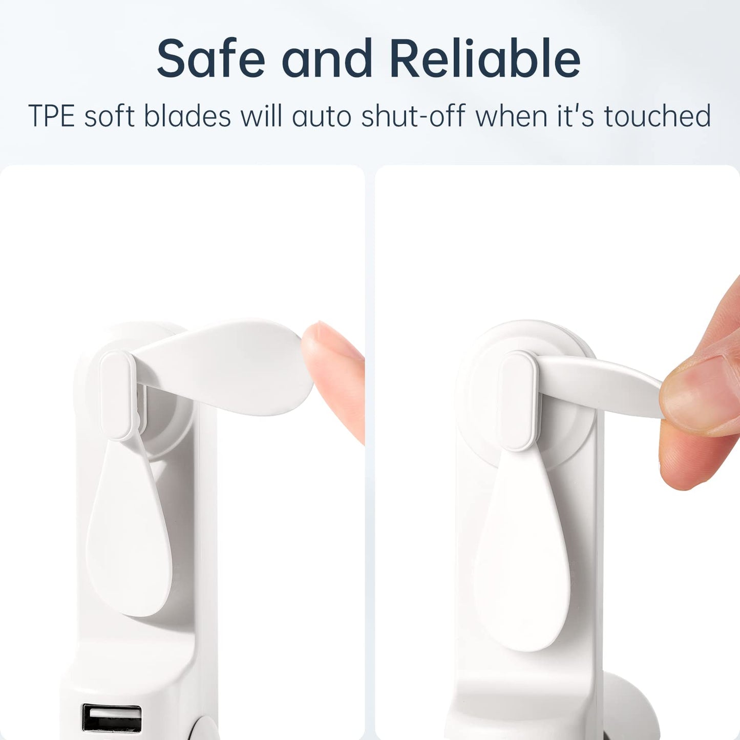 Portable Handheld Fan, Mini 3 In 1 with Rechargeable Battery, Personal Pocket Fan for Travel, Outdoor, USB Power Bank, Flashlight, Essential Ideal Gifts for Men/Women/Family/Friends - Blue