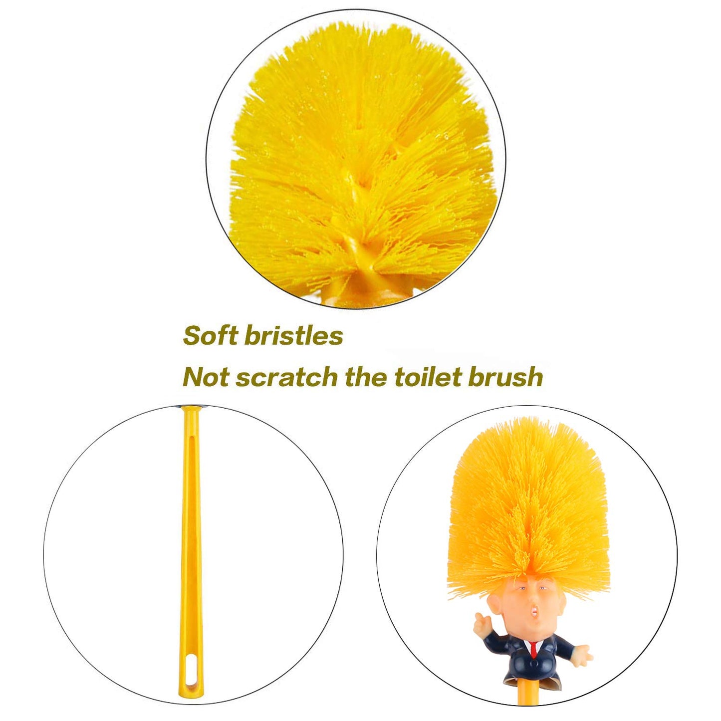 Trump Toilet Brush, Original Trump Toilet Brush Cleaner, Funny Toilet Scubber,Make Toilet Great Again, Commander in Crap (Trump Toilet Brush)