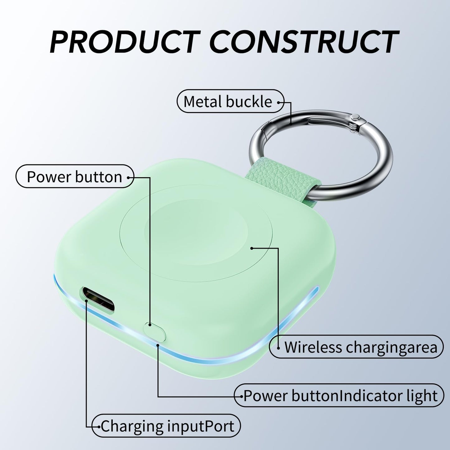 Portable Charger for Apple Watch,Wireless Magnetic iWatch Charger 1200mAh Power Bank Travel Keychain Accessories Smart Chargers for Apple Watch Series 11/10/9/8/7/6/SE/5/4/3/2/1/UItra/UItra 2