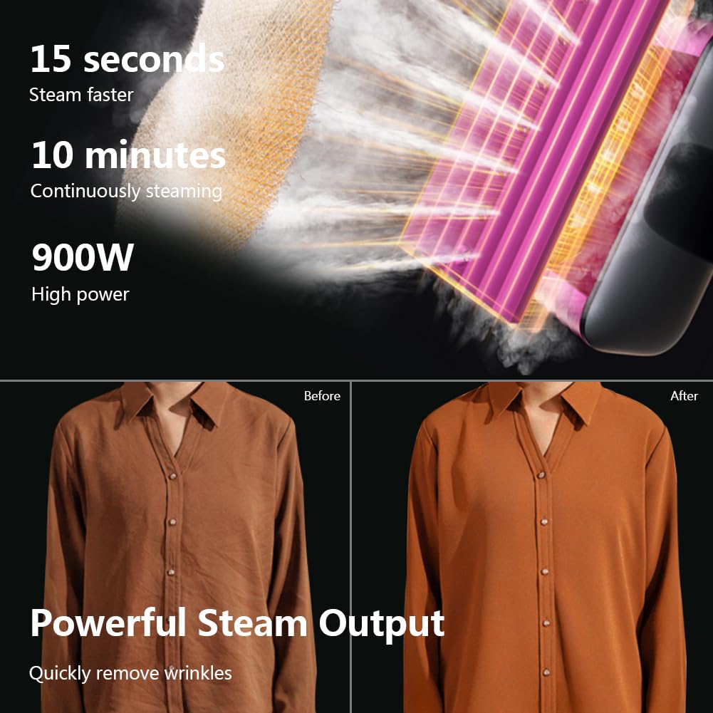 Steamer for Clothes Steamer, Fashion Portable Handheld Garment Steamer, 0.8lbs Lightly, 15s Fast Heat-up, 10 Minutes of Continuous Steam, Light Mini Steam Iron for travel and home