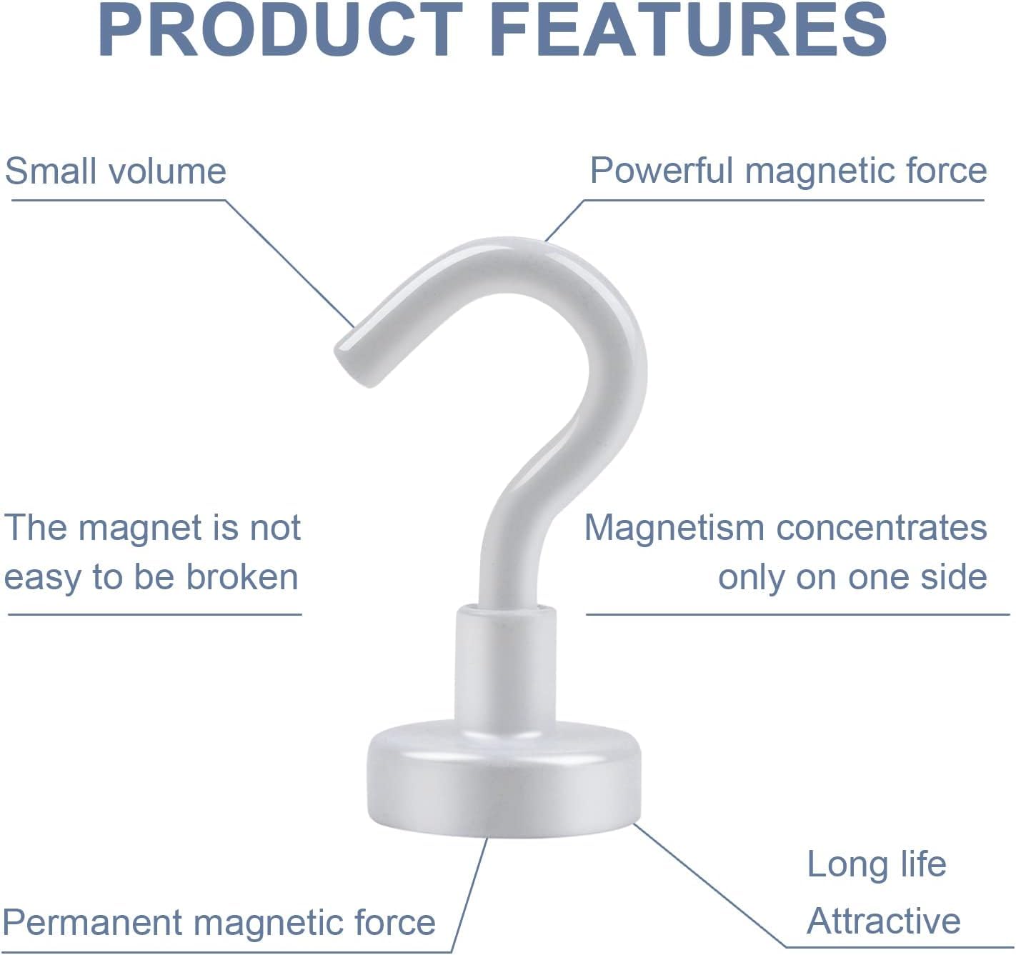 Magnetic Hooks, 30lbs+ Magnet Hook 2025 Cruise Cabin Ship Essentials Heavy Duty Strong Magnets Refrigerator Fridge Hanging for Classroom Beach Vacation Kitchen Grills Home 20 Pack (Silver)