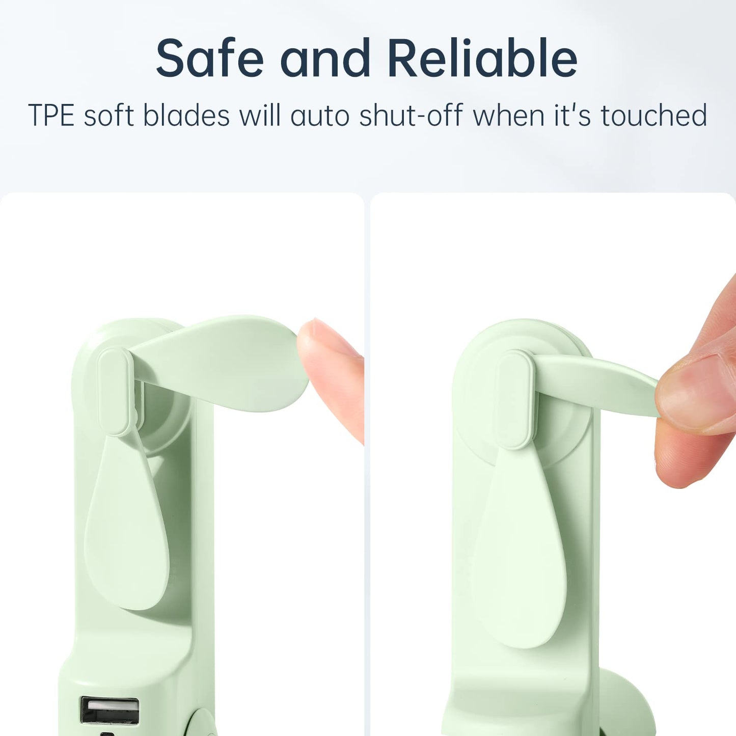 Portable Handheld Fan, Mini 3 In 1 with Rechargeable Battery, Personal Pocket Fan for Travel, Outdoor, USB Power Bank, Flashlight, Essential Ideal Gifts for Men/Women/Family/Friends - Blue