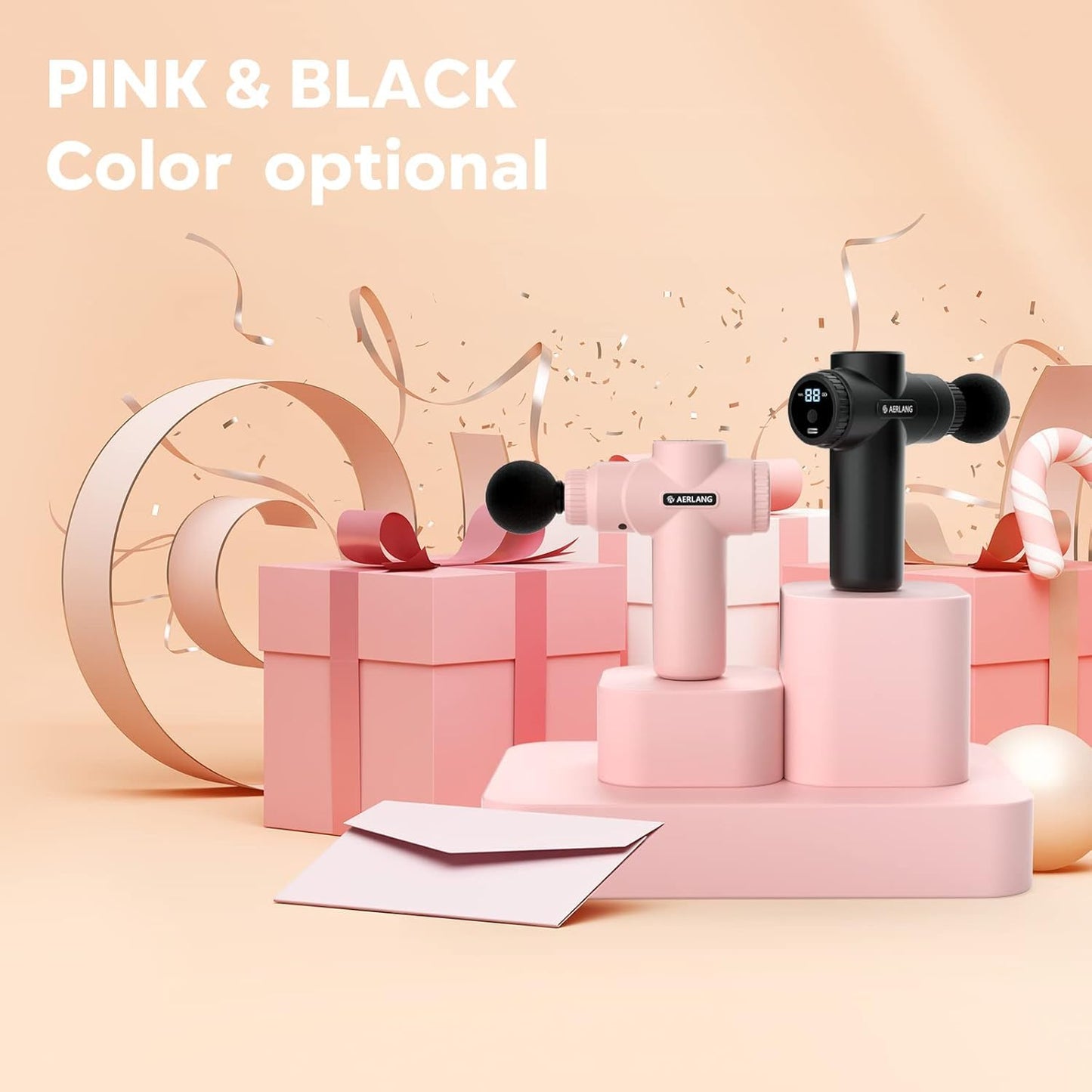 Mini Massage Gun-Pink，Muscle Deep Tissue Massager Gun, Handheld Percussion Massager, Portable Quiet Massage Gun with Carry Case for Home Office Gym Motehr Day Gifts for Women Men Her