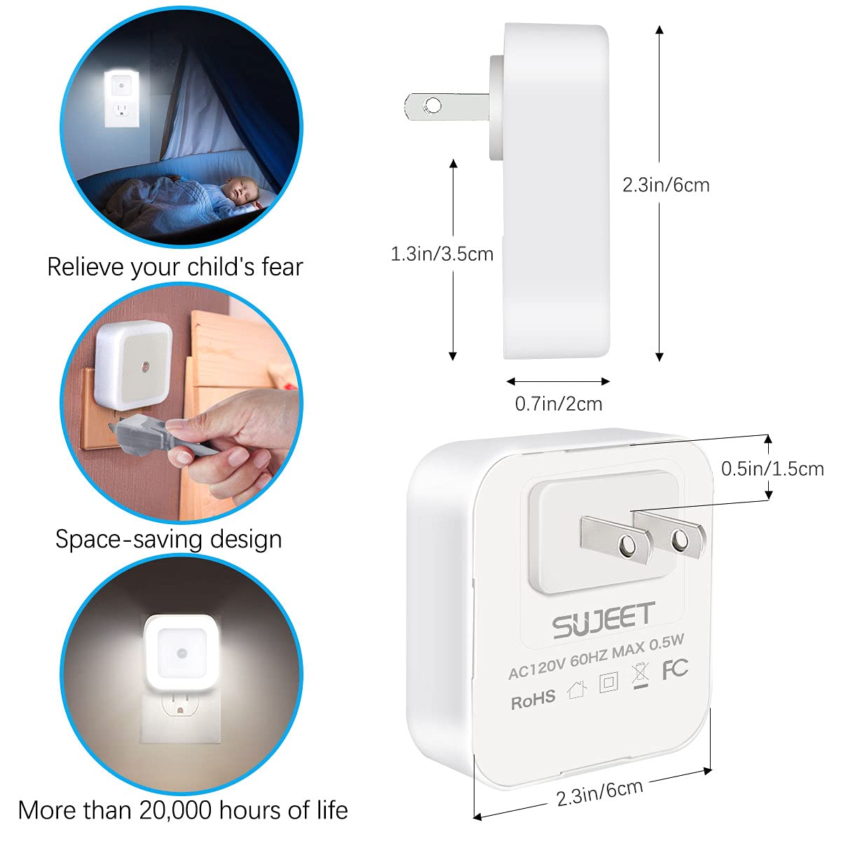 Night Light, Night Lights Plug into Wall 8-Pack, Plug in Night Light, Dusk to Dawn Nightlight Led Night Lights for Bedroom, Bathroom, Hallway Warm White