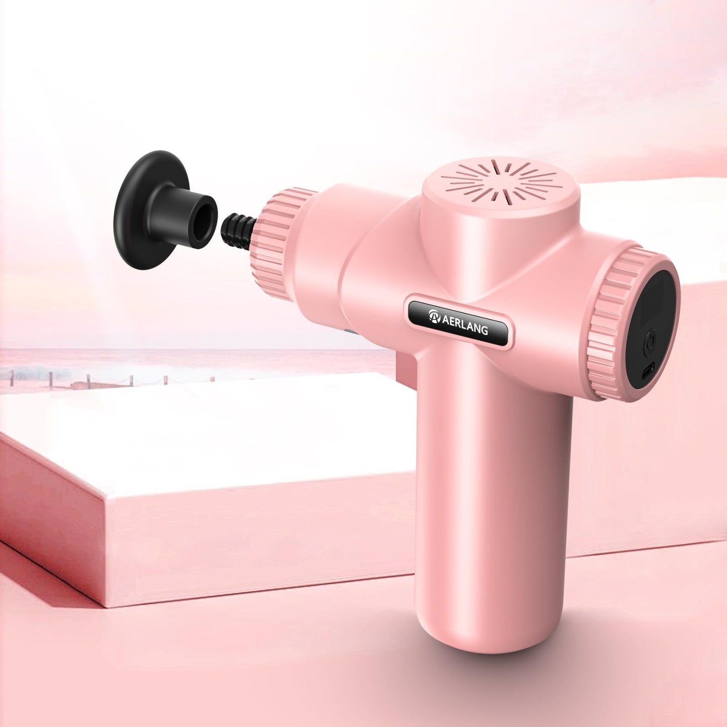 Mini Massage Gun-Pink，Muscle Deep Tissue Massager Gun, Handheld Percussion Massager, Portable Quiet Massage Gun with Carry Case for Home Office Gym Motehr Day Gifts for Women Men Her