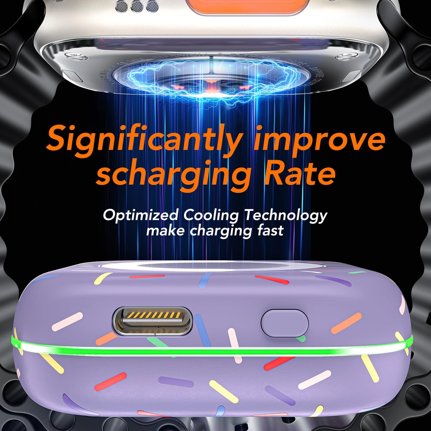 Portable Charger for Apple Watch,Wireless Magnetic iWatch Charger 1200mAh Power Bank Travel Keychain Accessories Smart Chargers for Apple Watch Series 11/10/9/8/7/6/SE/5/4/3/2/1/UItra/UItra 2