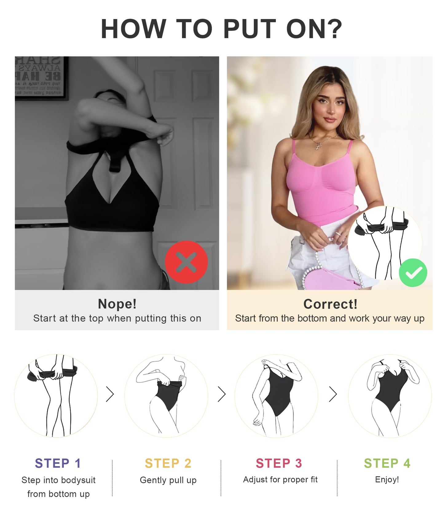 Women's Shapewear Bodysuit Tummy Control Body Shaper Seamless Sculpting Snatched Waist Body Suit,SZ5218-2-Black-L/XL