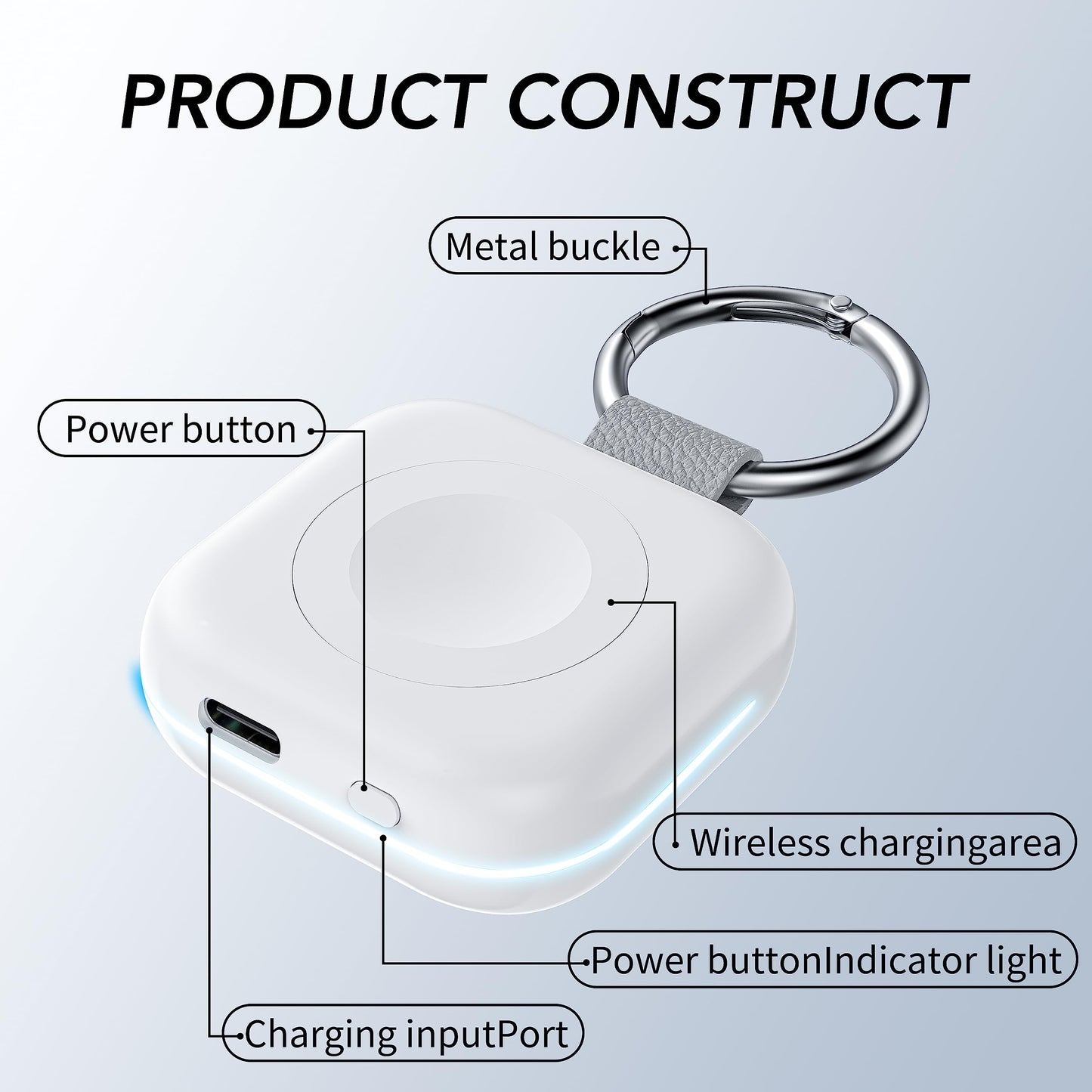 Portable Charger for Apple Watch,Wireless Magnetic iWatch Charger 1200mAh Power Bank Travel Keychain Accessories Smart Chargers for Apple Watch Series 11/10/9/8/7/6/SE/5/4/3/2/1/UItra/UItra 2