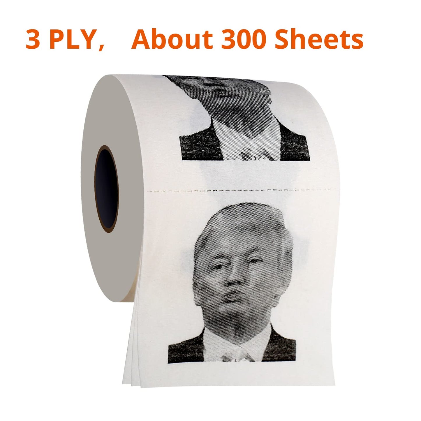 Richboom Funny Toilet Paper 3 Ply Bath Tissue, 320 Sheets, 1 Roll Novelty Political Gag Gift, Hilarious White Elephant Christmas Party Favor for Dad Mom Joke Paper for Men Women Prank Democrat Gifts