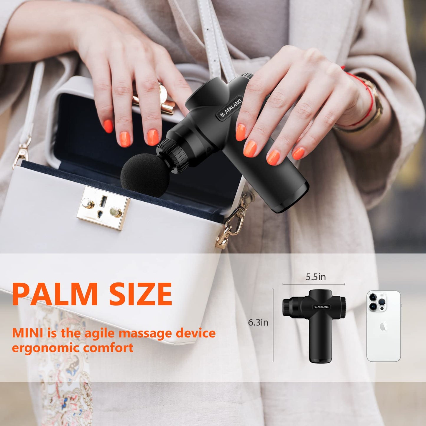 Mini Massage Gun-Pink，Muscle Deep Tissue Massager Gun, Handheld Percussion Massager, Portable Quiet Massage Gun with Carry Case for Home Office Gym Motehr Day Gifts for Women Men Her