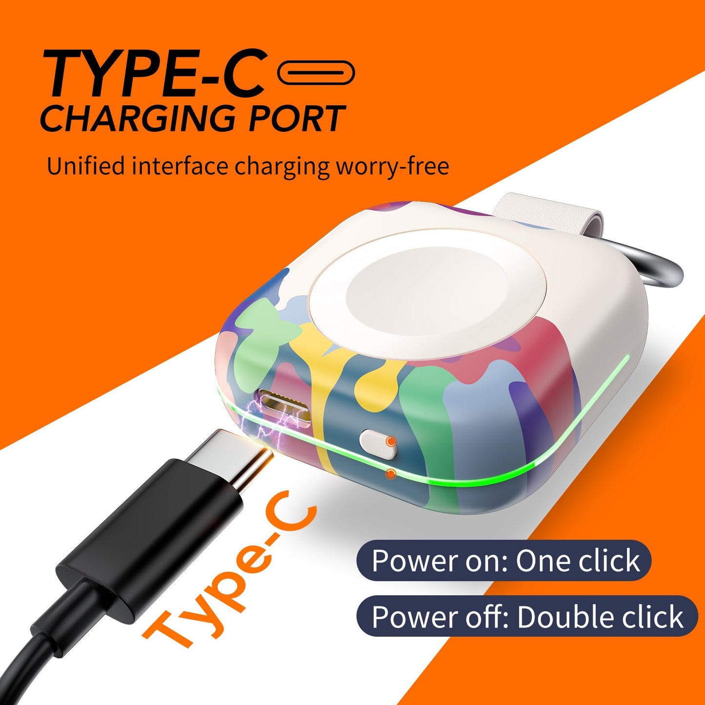 Portable Charger for Apple Watch,Wireless Magnetic iWatch Charger 1200mAh Power Bank Travel Keychain Accessories Smart Chargers for Apple Watch Series 11/10/9/8/7/6/SE/5/4/3/2/1/UItra/UItra 2